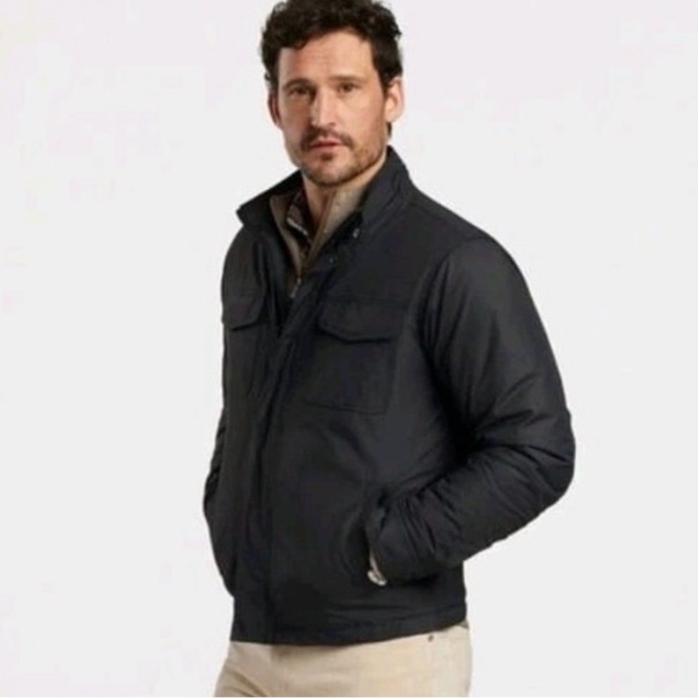 NWT Peter Millar Norfolk Bomber Jacket Men’s Large Black Performance Golf $265